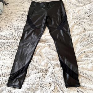 Women’s Black Leather Fashion Leggings/Tights (M)